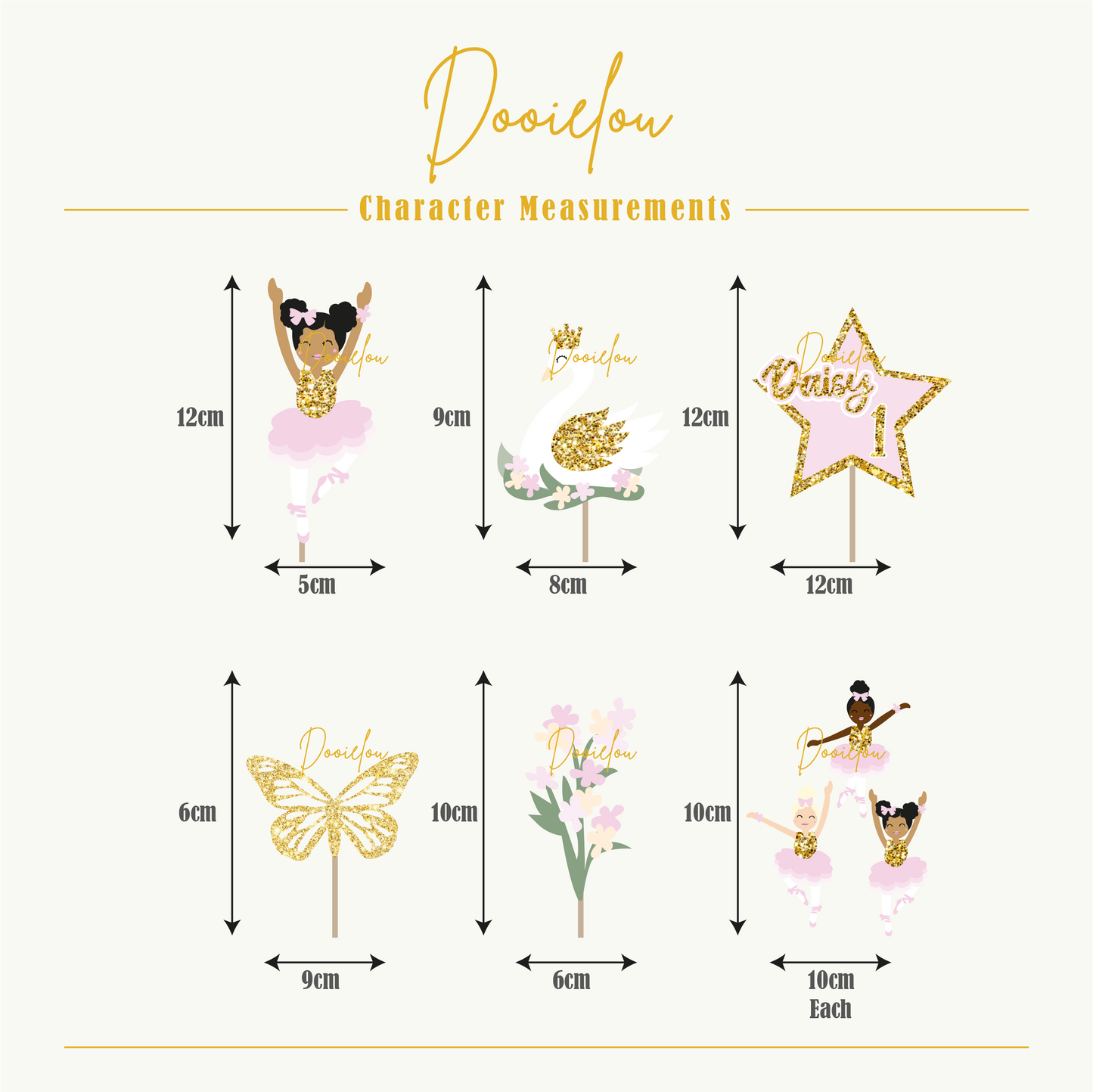 Customisable Ballerina Cake Topper
