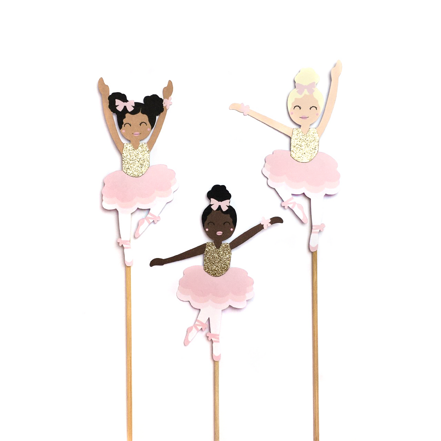 Ballerina Cake Topper Set - 3pk