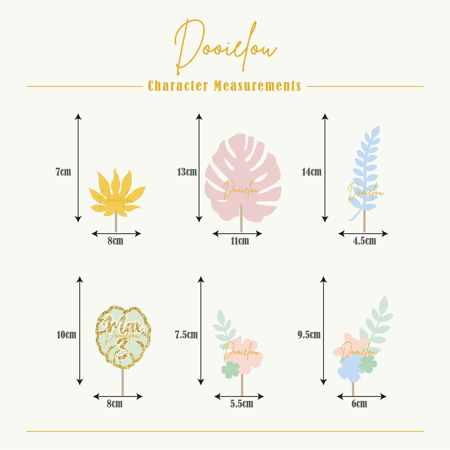 Jungle Leaf Toppers - Orange