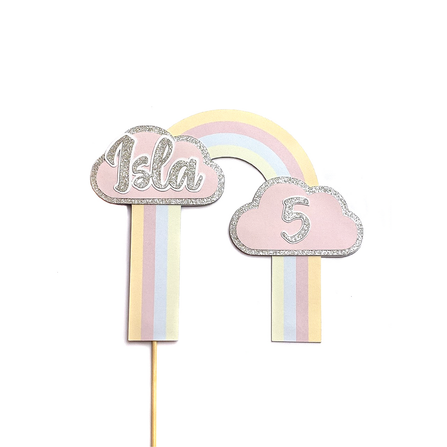 Personalised Rainbow Cake Topper