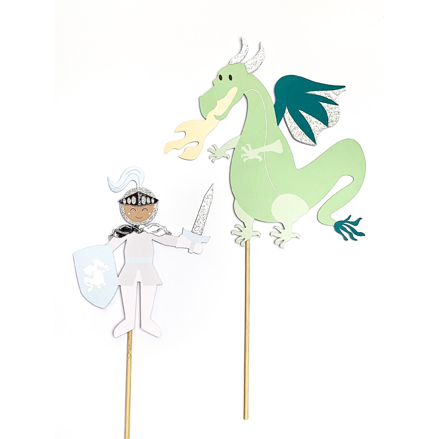 Knight and Dragon Cake Topper Set