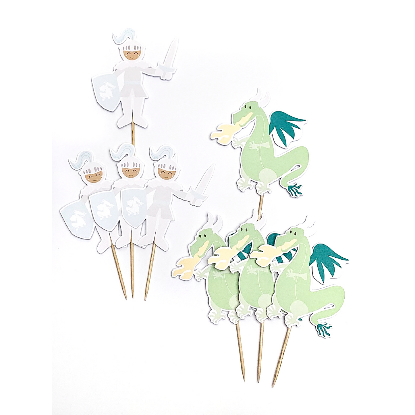 Knights and Dragons Cupcake toppers - 12pk