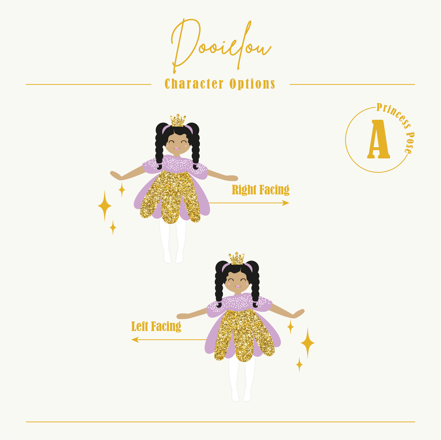 Customisable Winter Princess Cake Topper