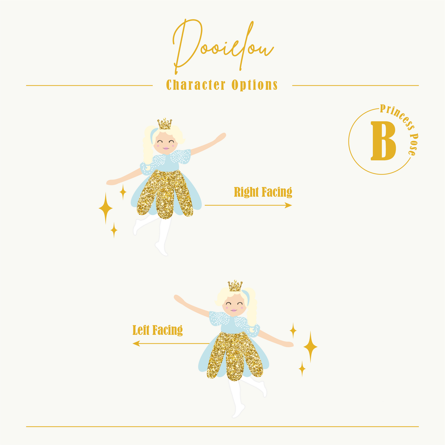 Customisable Winter Princess Cake Topper