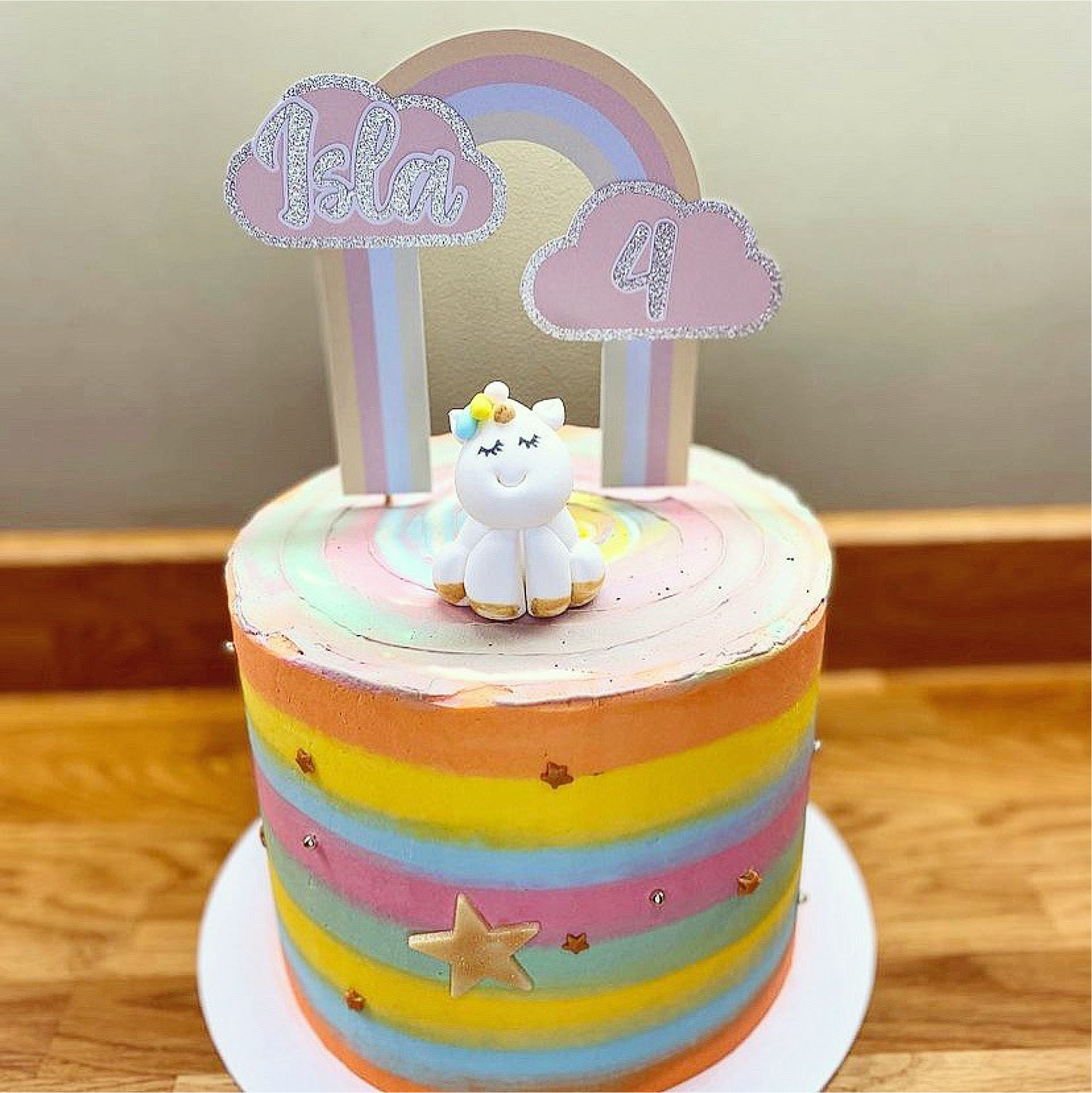Personalised Rainbow Cake Topper