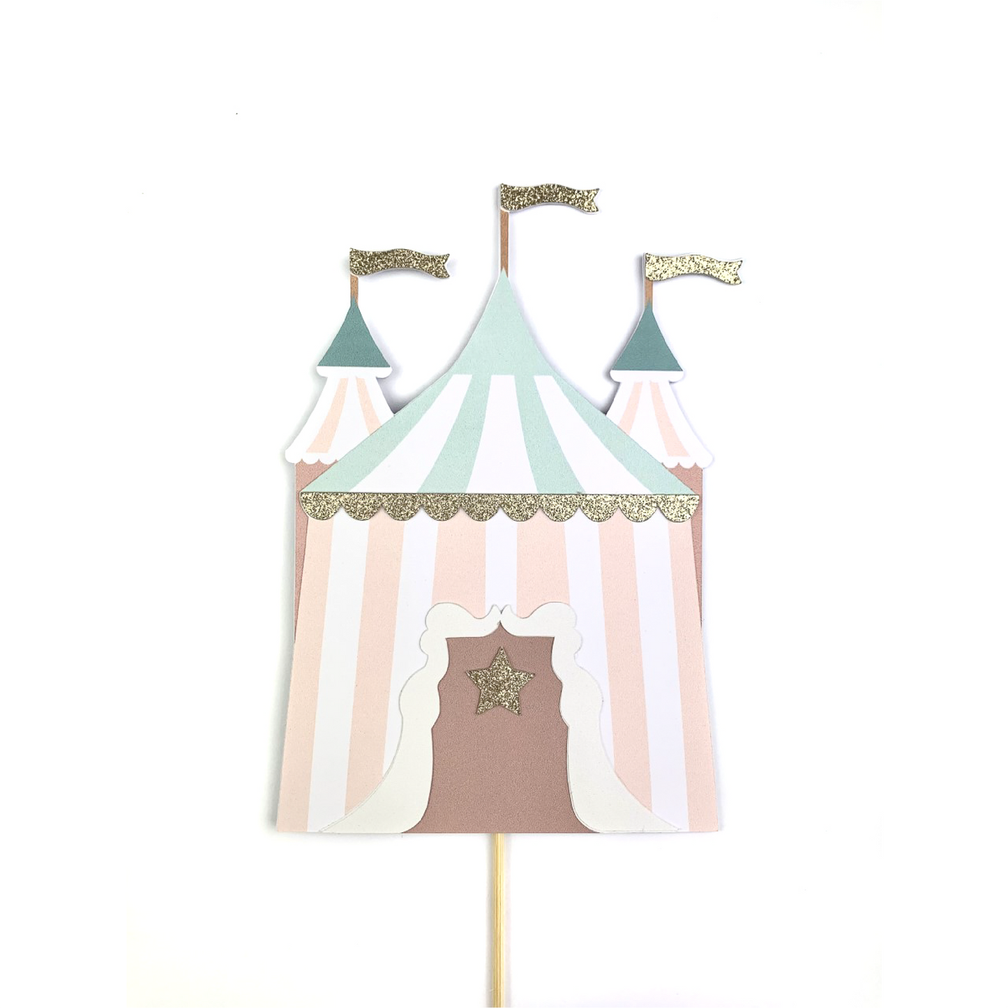 Pink Circus Tent Cake Topper