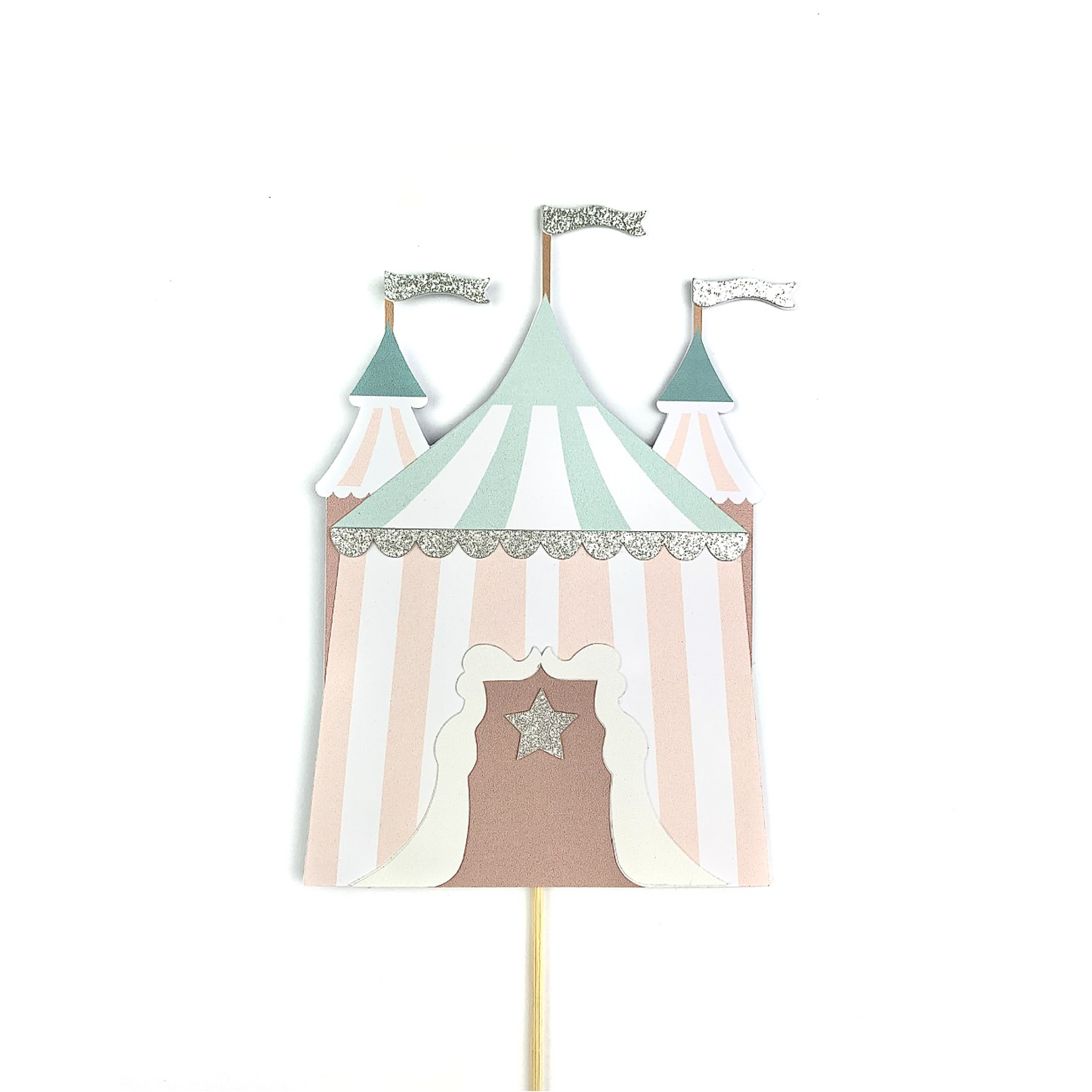 Pink Circus Tent Cake Topper