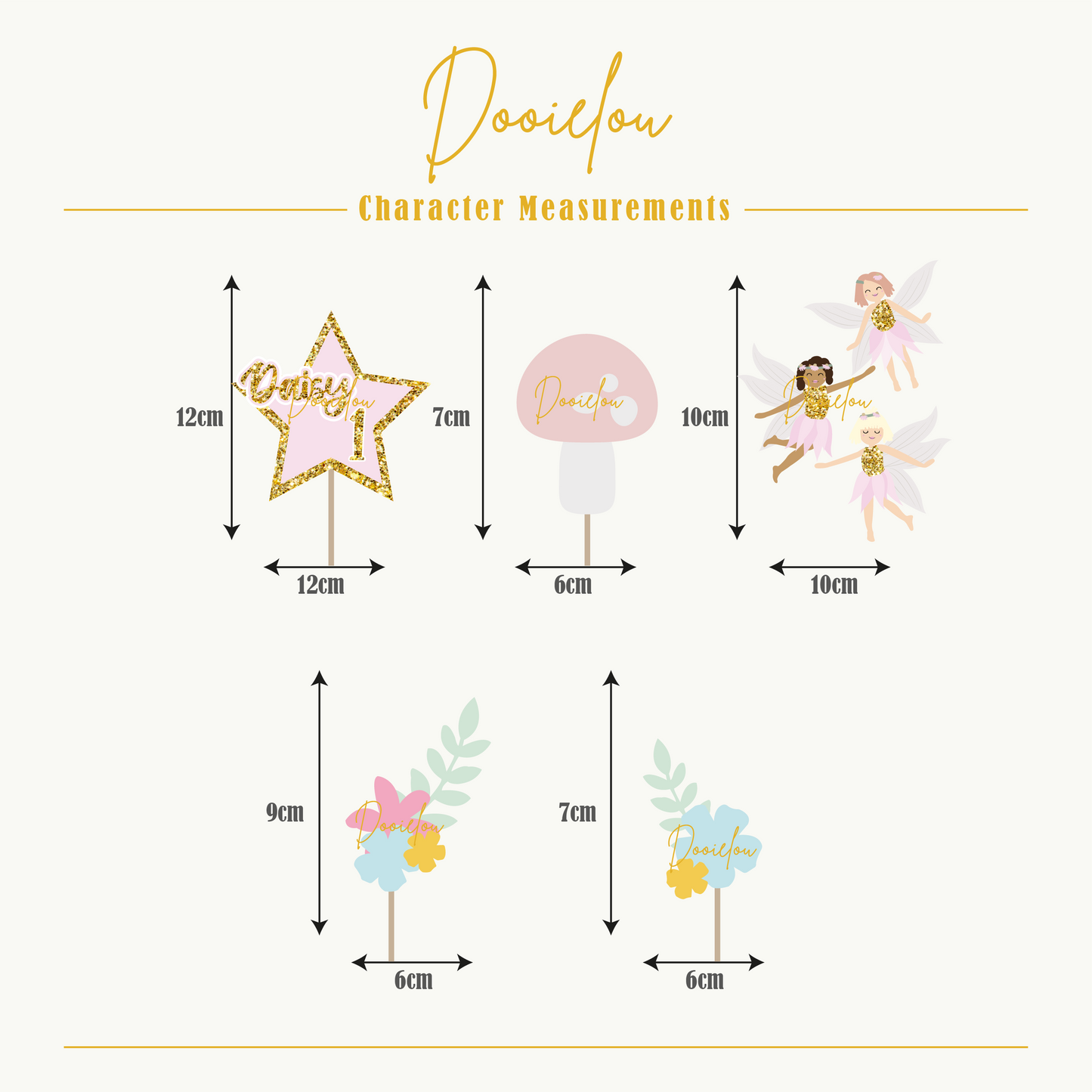 Garden Fairy Cake Topper Set