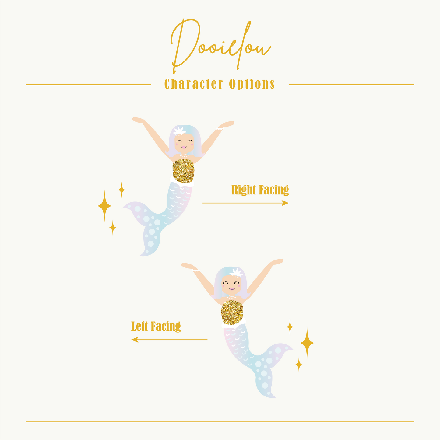 Customisable Mermaid Cake Topper