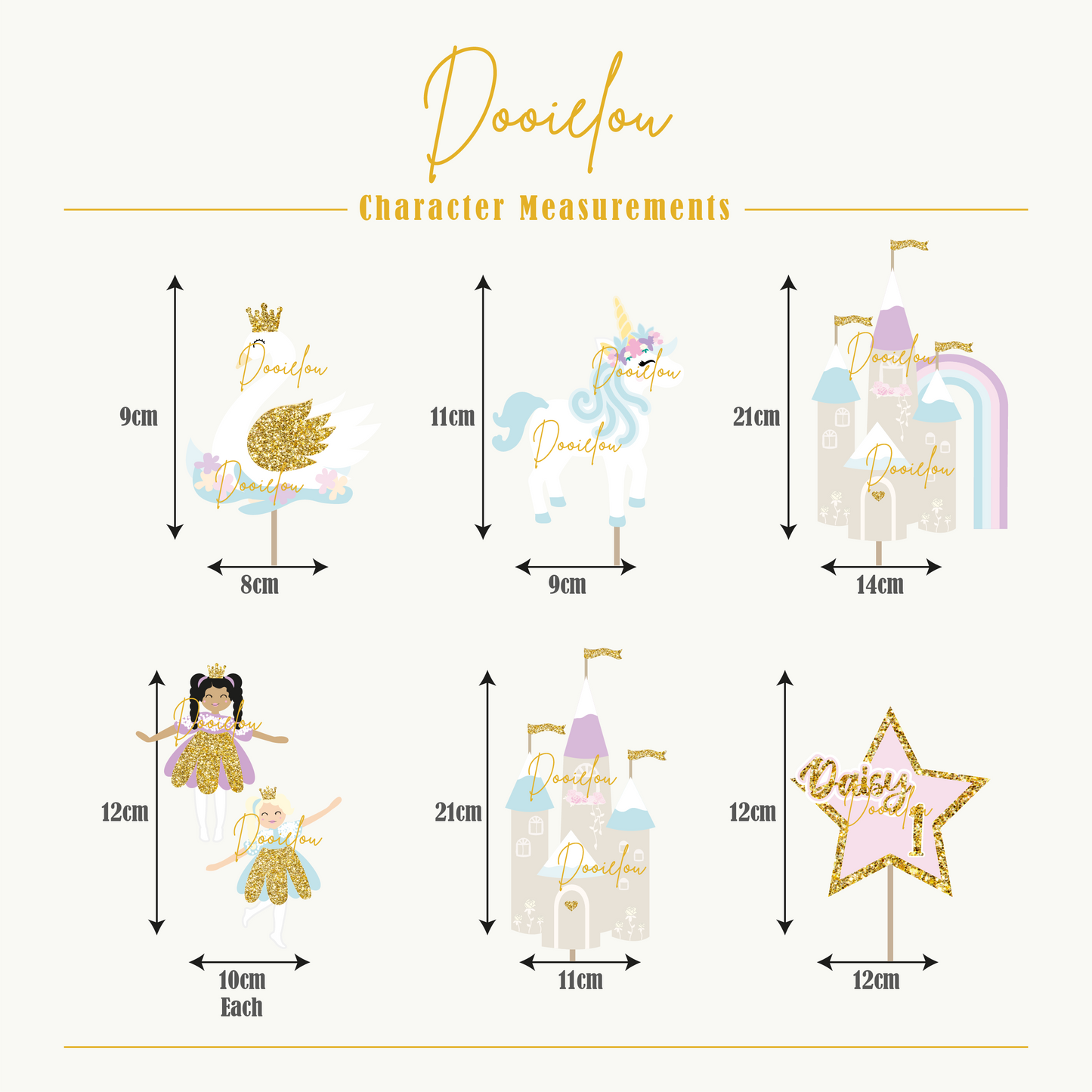 Princess & Castle Cake Topper Set