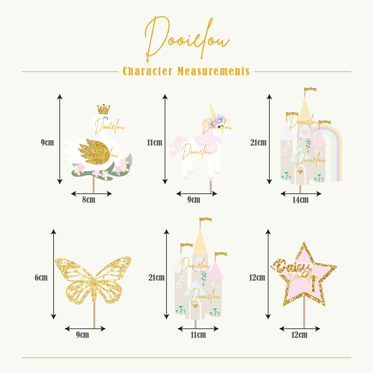 Pink and White Unicorn Cake Topper