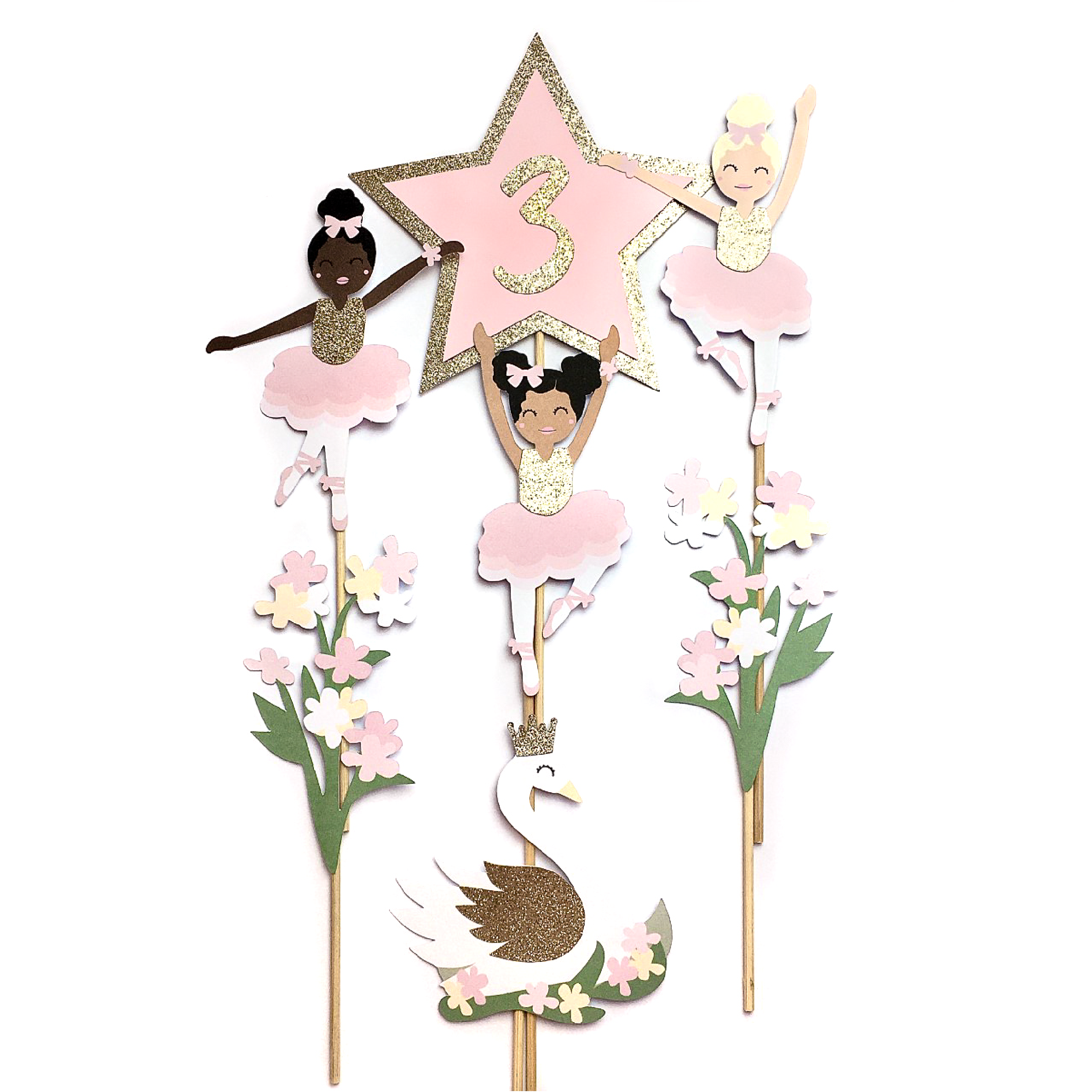 Amazon.com: 3D Flower Arch & Glitter Ballerina Cake Decoration Set For  Princess Birthday, Wedding, Bride to be, Babyshower or Ballet Tutu Party  Supplies : Toys & Games