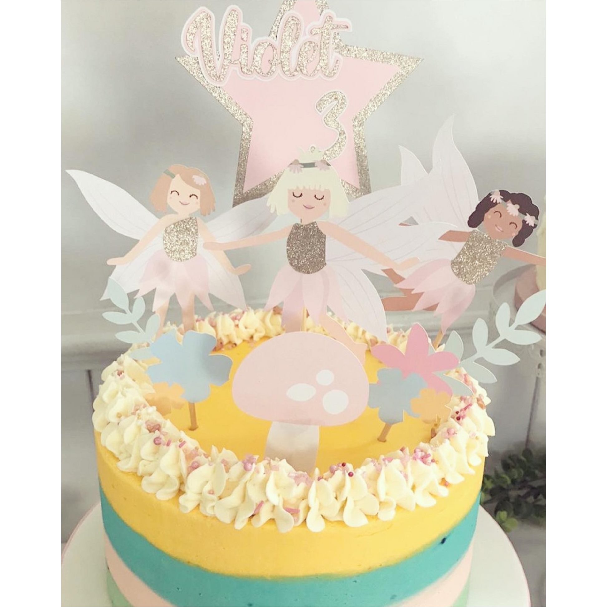 Garden Fairy Cake Topper Set