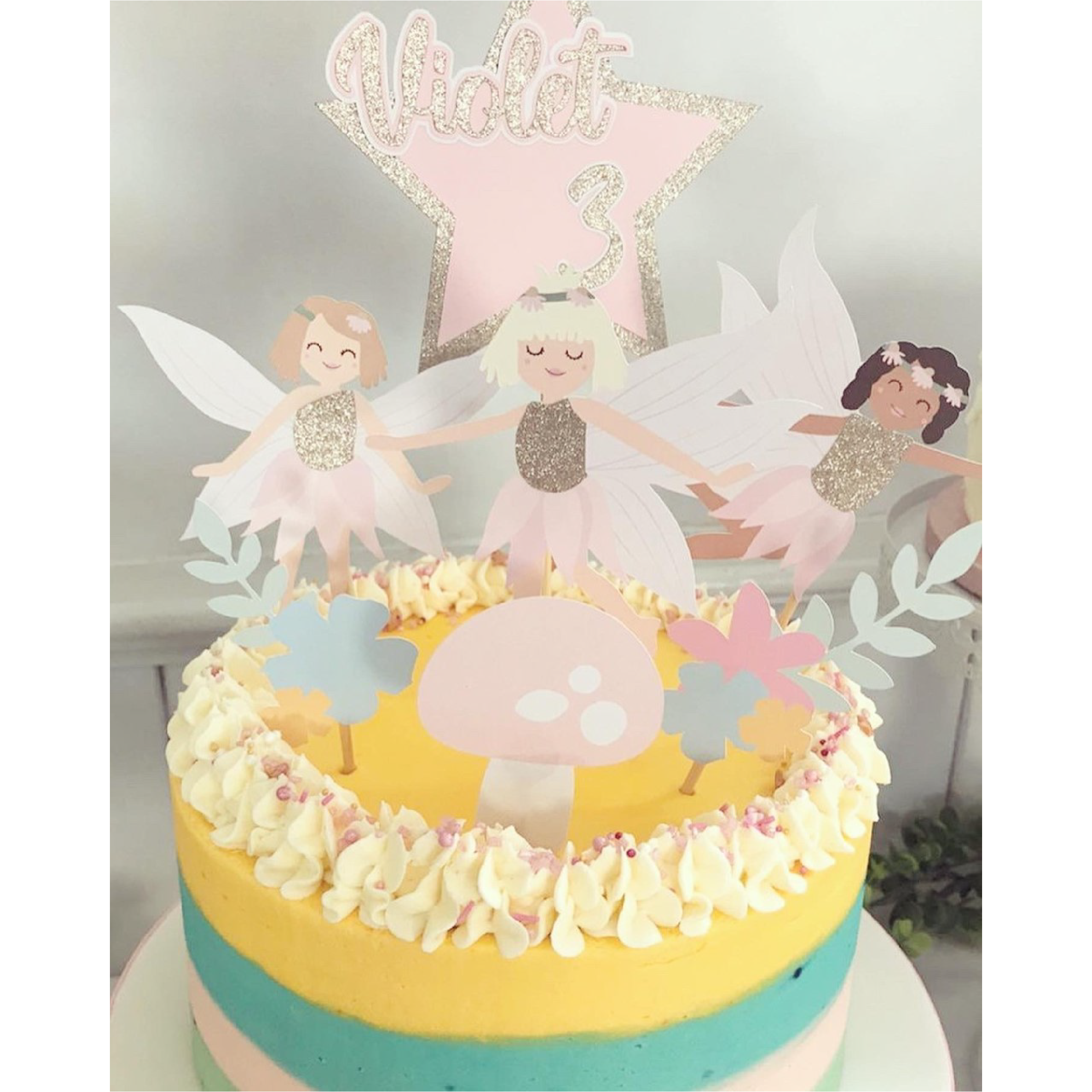 Fairy Cake Topper Flower Fairy Princess Girl Birthday Party Disposable  Tableware Paper Plate Cup Wedding Cake Decoration - AliExpress