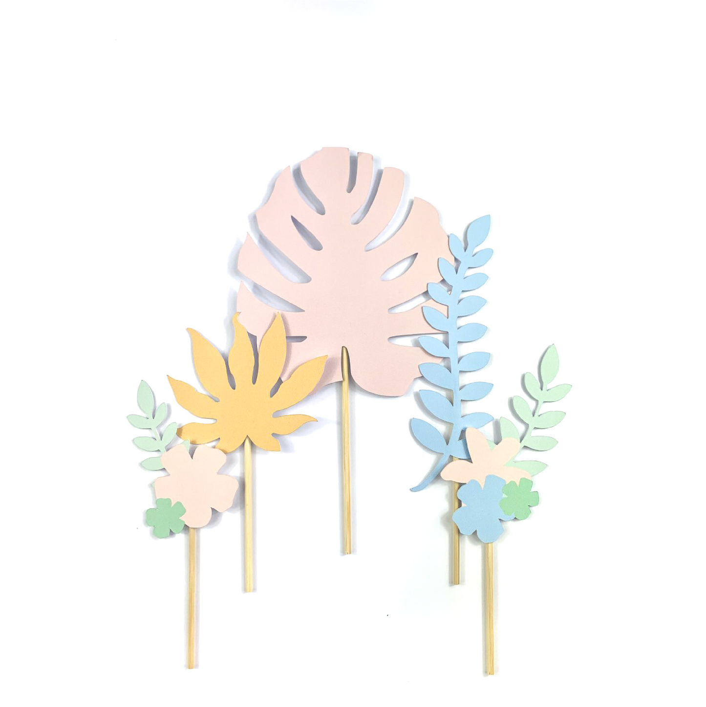 Jungle Leaf Toppers - Baby Pink