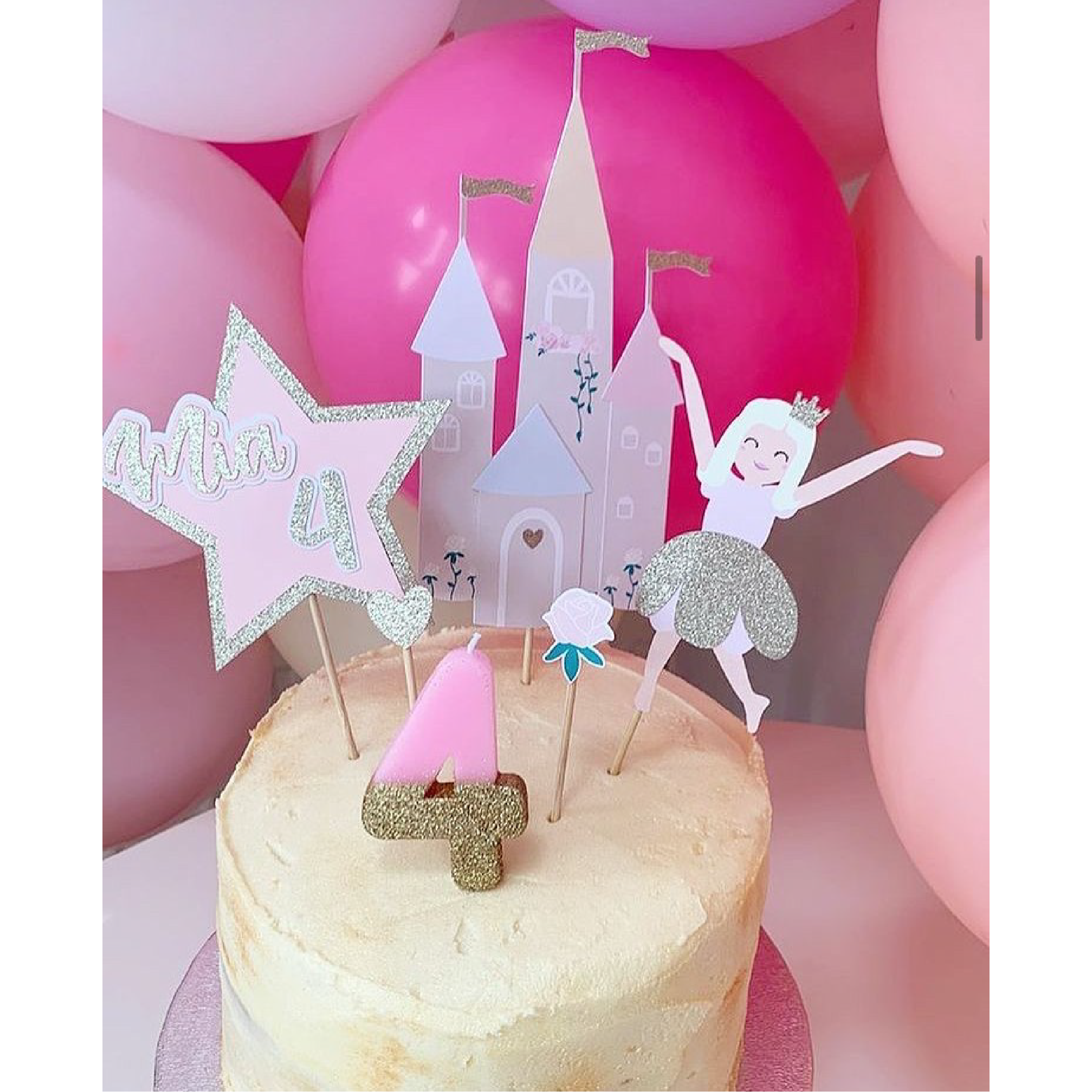 Princess birthday cake topper design template | PosterMyWall