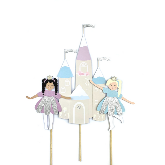 Winter Princess & Castle Cake Topper Set