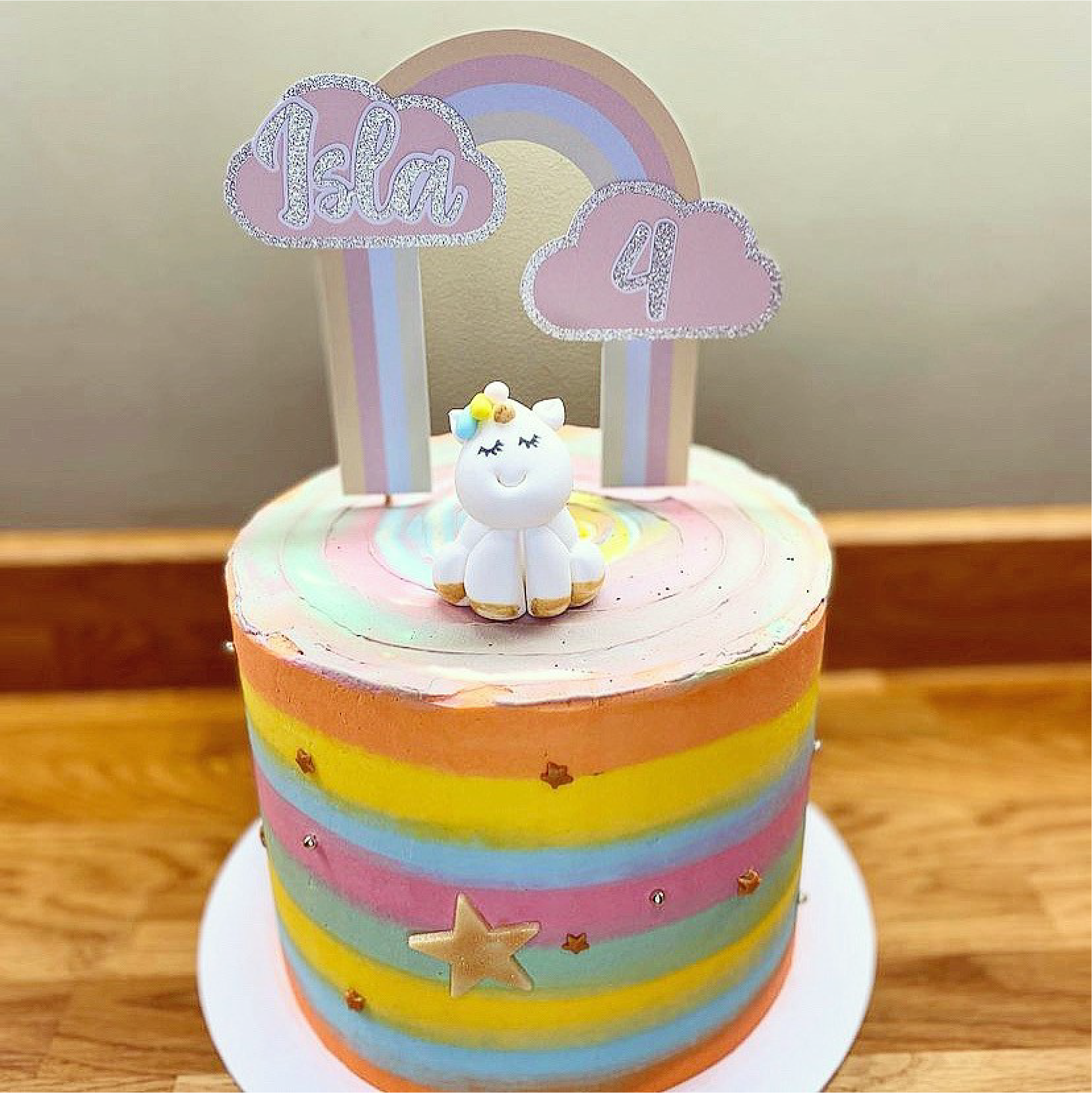 Multi-Coloured First Birthday Cake Topper - Your Life Personalised